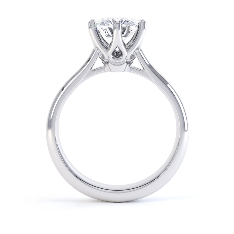 6 Claw Round Solitaire Diamond Ring