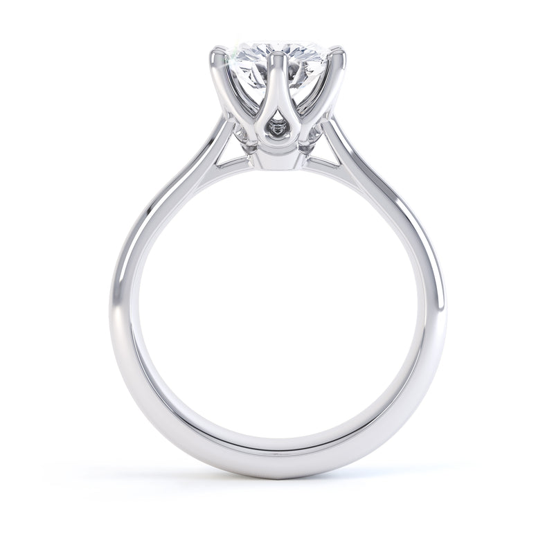 6 Claw Round Solitaire Diamond Ring