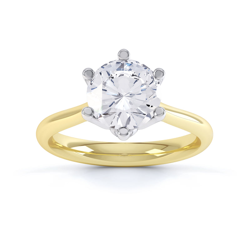 6 Claw Round Solitaire Diamond Ring