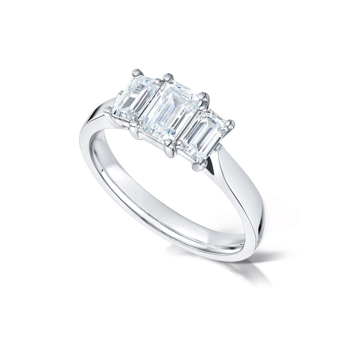 Radiant Cut Trilogy Diamond Ring