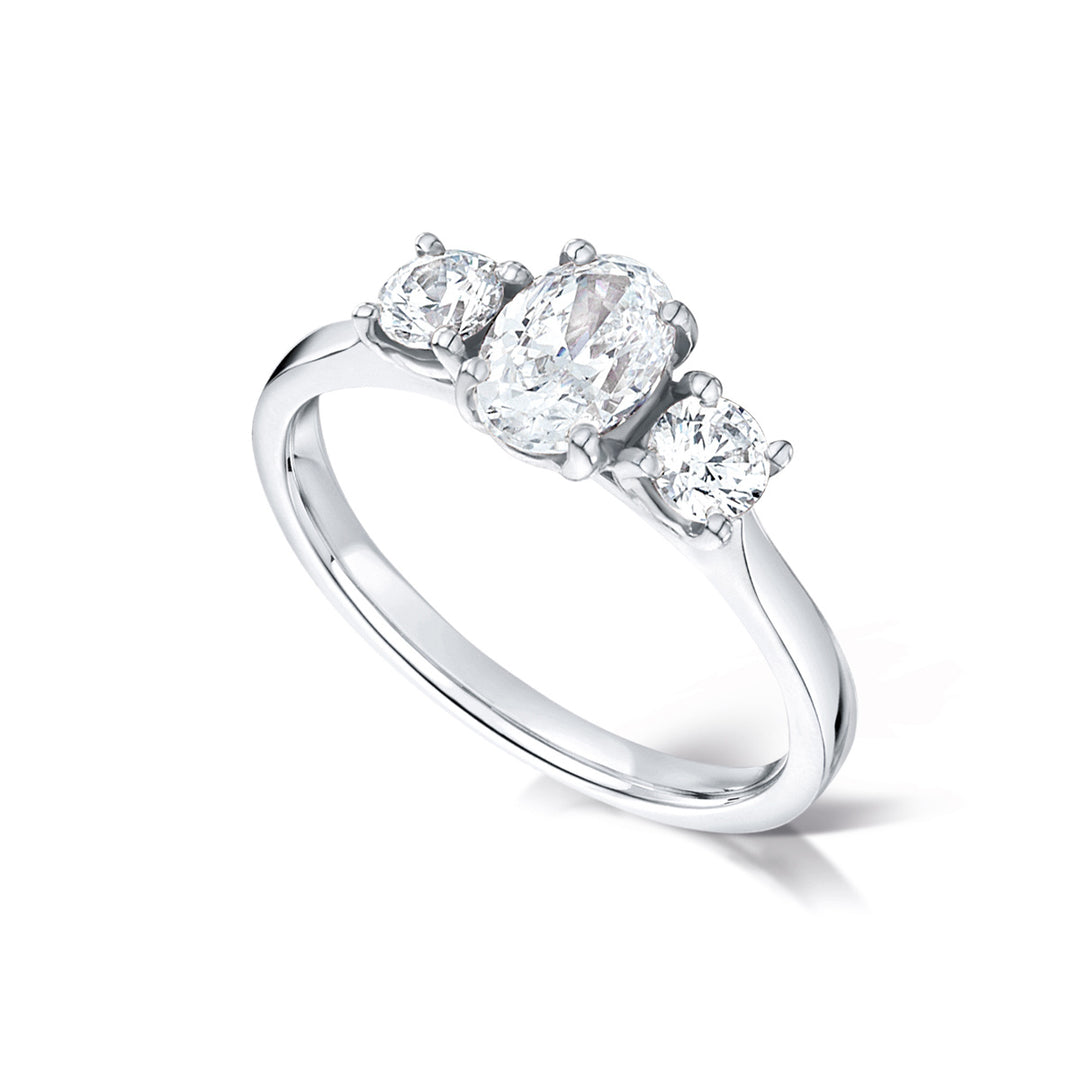 Oval Cut Trilogy Diamond Ring