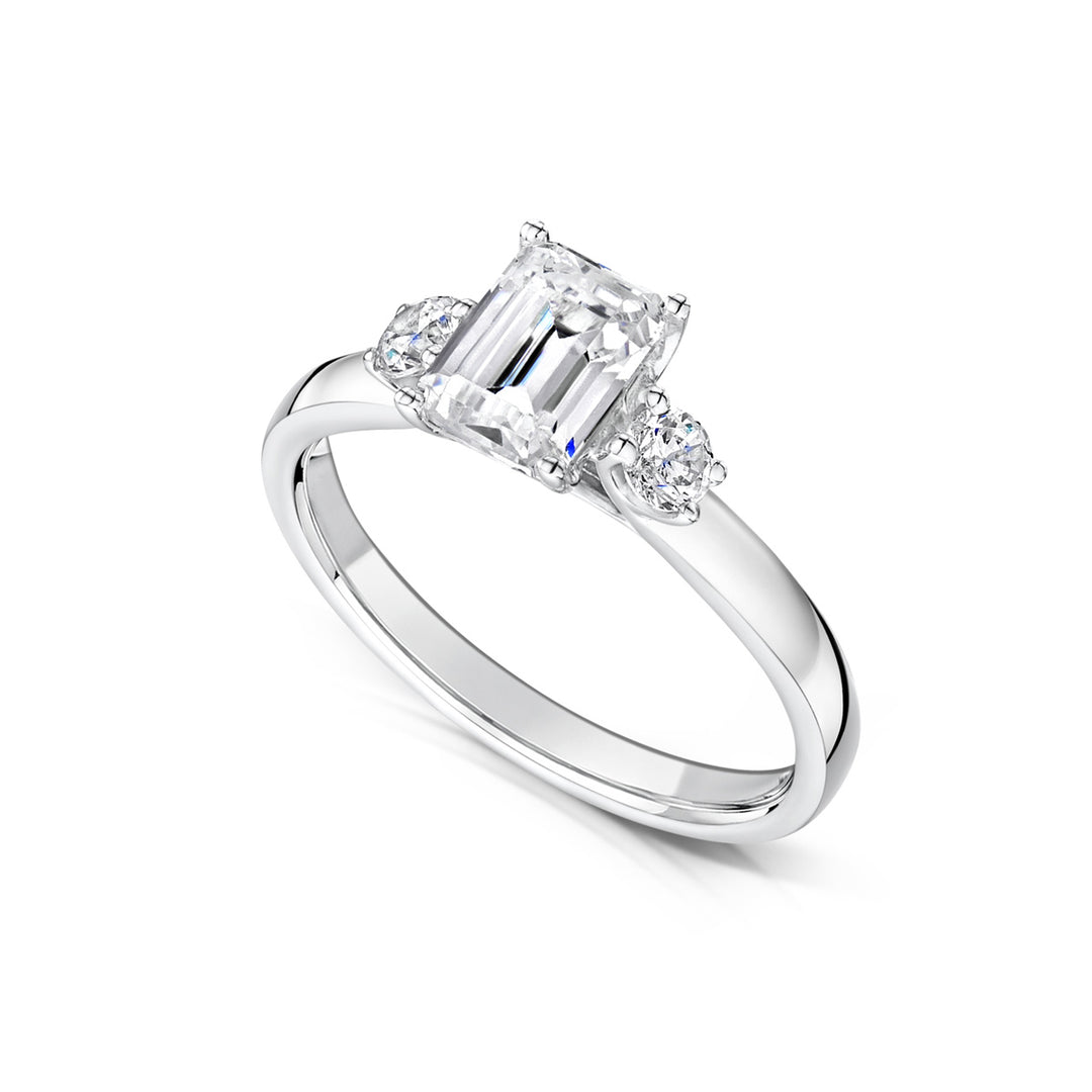 Radiant & Round Cut Trilogy Diamond Ring